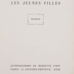 ​MONTHERLANT, Henri de. Les jeunes Filles.