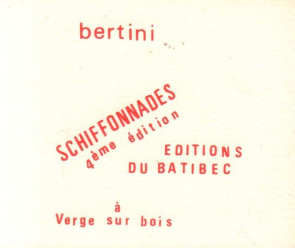 BERTINI, Gianni.  Schiffonnades: 4ème èdition. - Image 2
