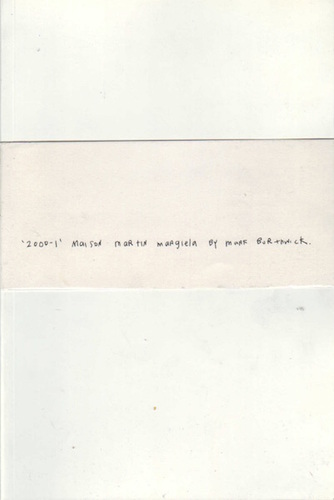 BORTHWICK, Mark. '2000-1' Maison Martin Margiela. - Cult Jones