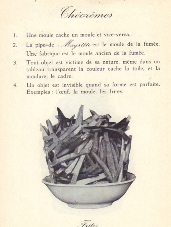 BROODTHAERS, Marcel.  Moules Oeufs Frites Pots Charbon. - Image 5