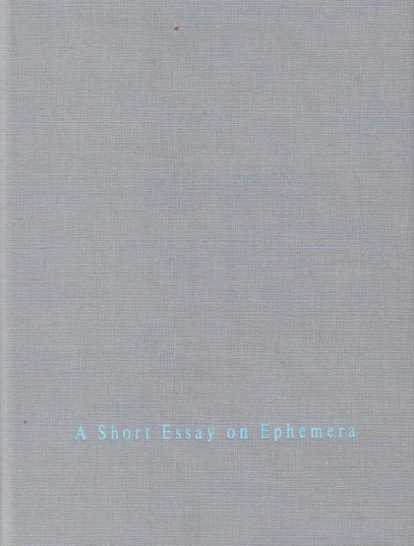 CUTTS, Simon.  A Short Essay on Ephemera. - Image 2