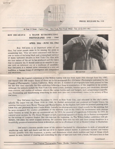 HUGHES, Langston and DeCARAVA, Roy. The Sweet Flypaper of Life. - Image 2