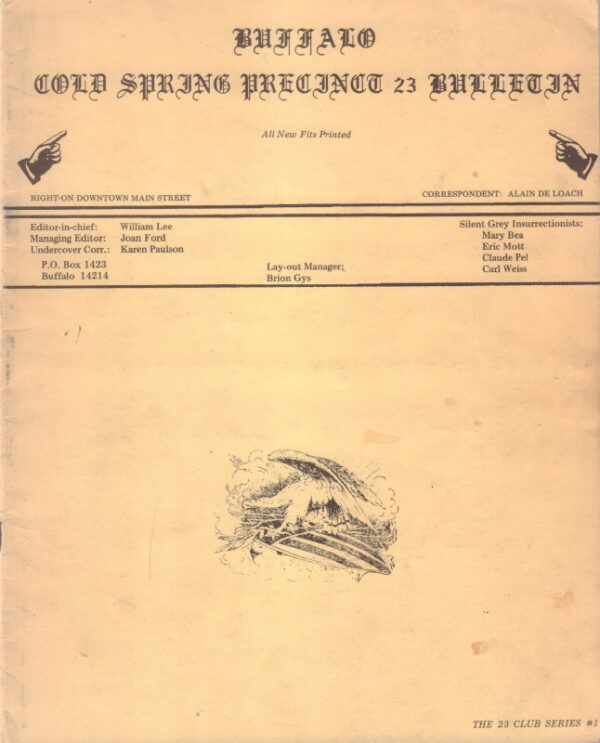 DE LOACH, Allen.  Buffalo Cold Spring Precinct 23 Bulletin.