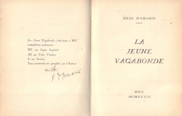 D'AMARIX, Paul.  La Juene Vagabonde. - Image 3