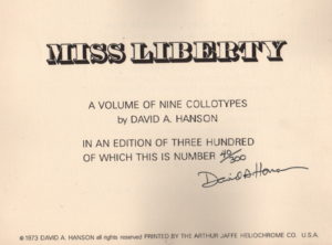 HANSON, David. A. Miss Liberty.