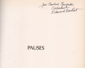BOUBAT, Edouard. Pauses.