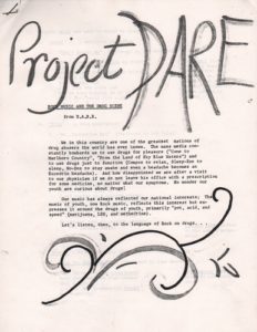 Project D.A.R.E. Rock Music and the Drug Scene.