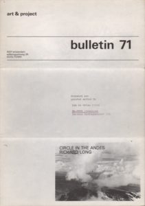 LONG, Richard. Bulletin 71: Circle in the Andes.