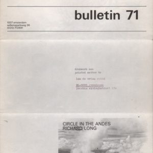 LONG, Richard. Bulletin 71: Circle in the Andes.