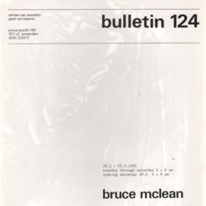 MCLEAN, Bruce. Bulletin 124.