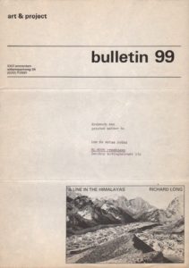 LONG, Richard. Bulletin 99: A Line in the Himalayas.