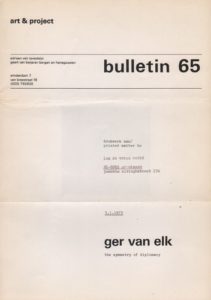 ELK, Ger van. Bulletin 65: The Symmetry of Diplomacy.