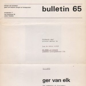 ELK, Ger van. Bulletin 65: The Symmetry of Diplomacy.