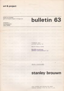 BROUWN, Stanley. Bulletin 63