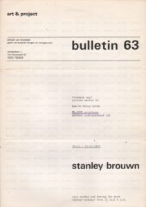 BROUWN, Stanley. Bulletin 63