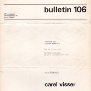 VISSER, Carel. Bulletin 106.
