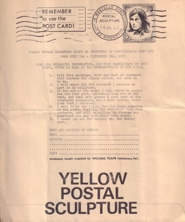 KLASSNIK, Robin.  Yellow Postal Sculpture. - Image 2