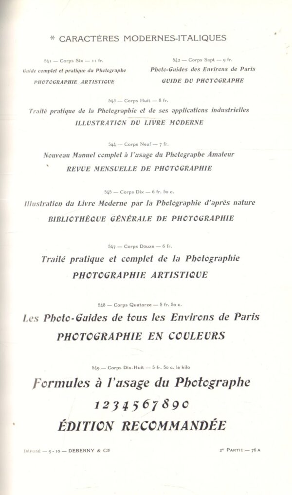 DEBERNY & Cie.  Le Livret Typographique: Specimen de Caracteres. - Image 9