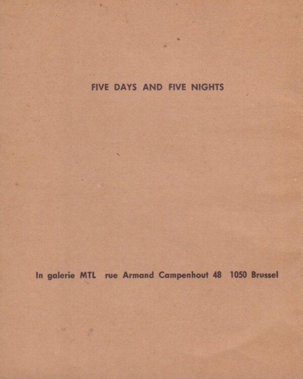 MALONEY, Martin.  Materialization by Individual Occupation (Five Days and Five Nights). - Image 2