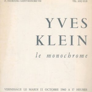 KLEIN, Yves.  Le Monochhrome.