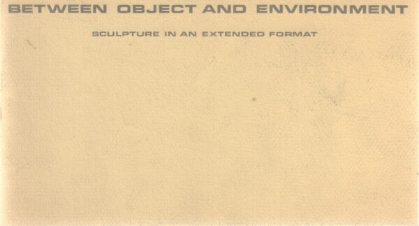 Between Object and Environment: Sculpture in an Extended Format.