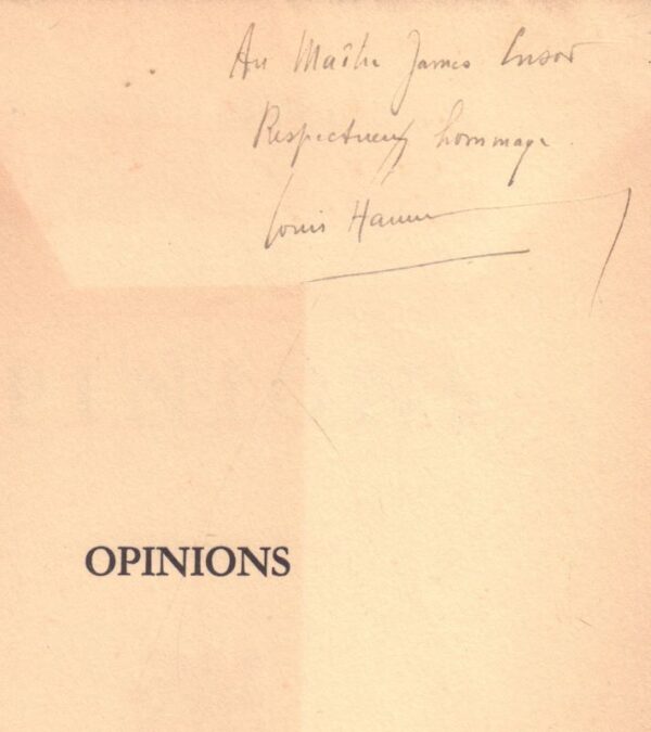 HANNAERT, Louis.  Opinions. - Image 2