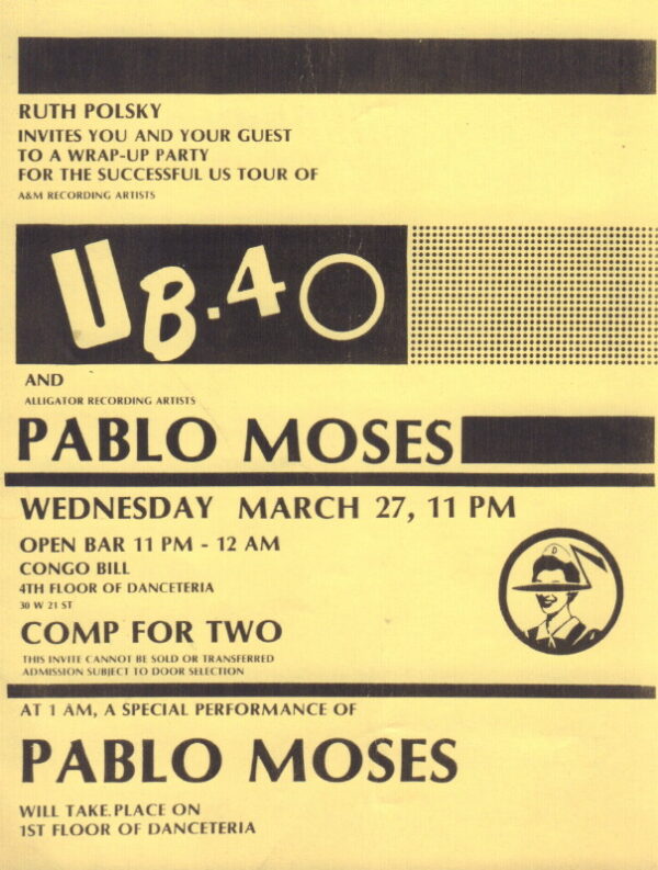 POLSKY, Ruth.  UB40 and Pablo Moses. - Image 2