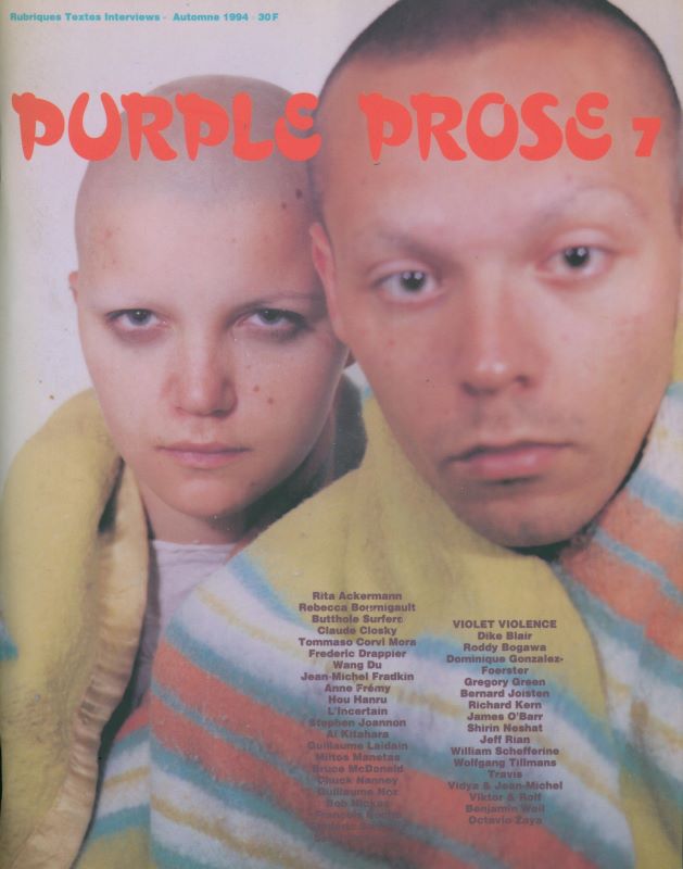 FLEISS, Elein and Olivier ZAHM. Purple Prose.