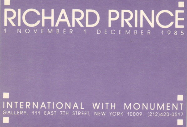 PRINCE, Richard.  Richard Prince.