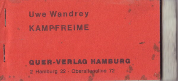 WANDREY, Uwe.  Kampfreime. - Image 4