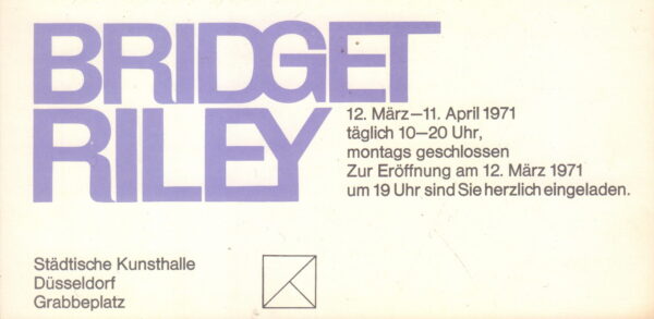 RILEY, Bridget.  Bridget Riley.