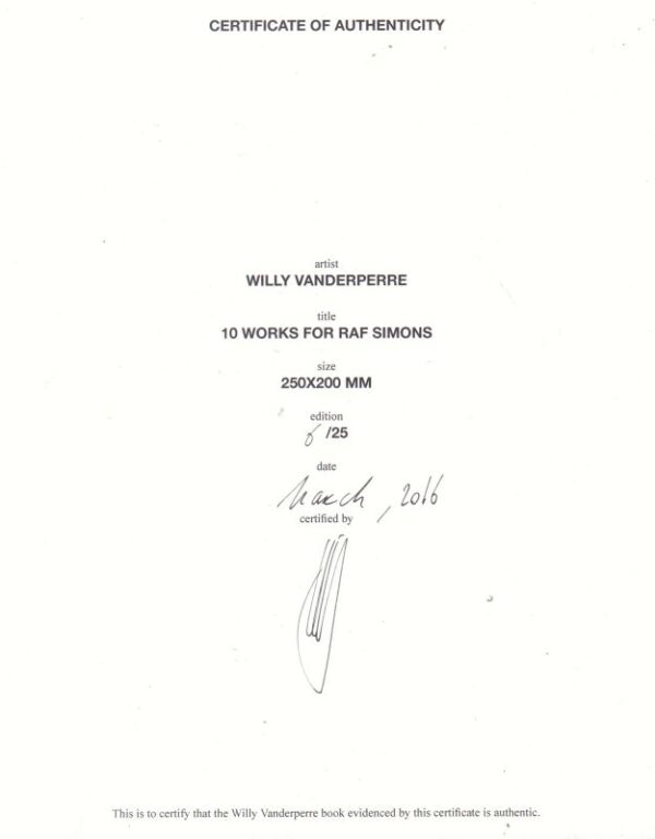 VANDERPERRE, Willy.  10 Works for Raf Simons. - Image 7