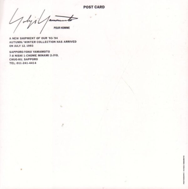 YAMAMOTO, Yohji. Promotional Card. - Image 2