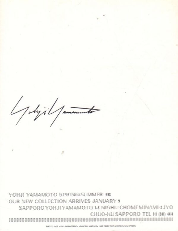 YAMAMOTO, Yohji. Promotional Card. - Image 2